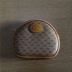 Gucci Beige and Brown Monogram Pouch